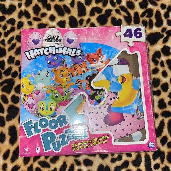 •HATCHIMALS• 46 PIECE FLOOR PUZZLE BUILD A 3 FOOT PUZZLE 24” x 36” EUC - Picture 4 of 8